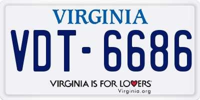 VA license plate VDT6686