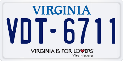 VA license plate VDT6711