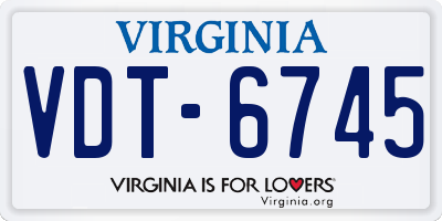 VA license plate VDT6745