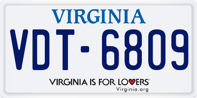 VA license plate VDT6809