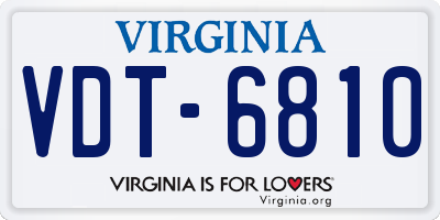 VA license plate VDT6810