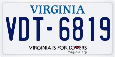 VA license plate VDT6819