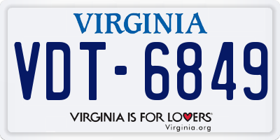 VA license plate VDT6849