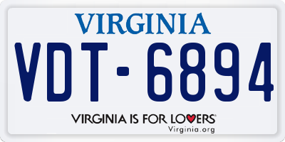 VA license plate VDT6894