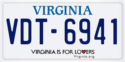 VA license plate VDT6941
