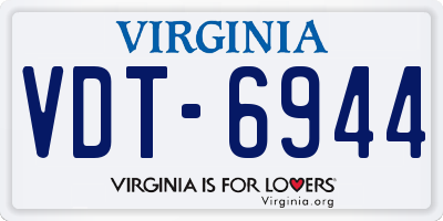 VA license plate VDT6944