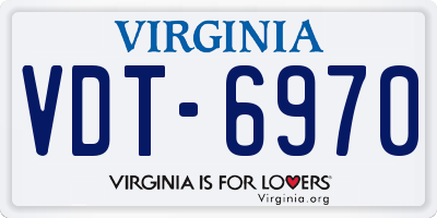 VA license plate VDT6970