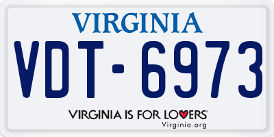 VA license plate VDT6973