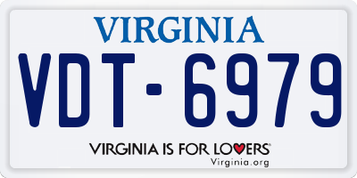 VA license plate VDT6979