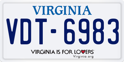 VA license plate VDT6983
