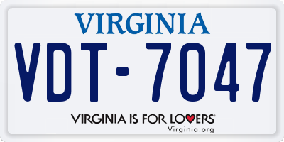 VA license plate VDT7047