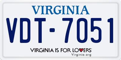 VA license plate VDT7051