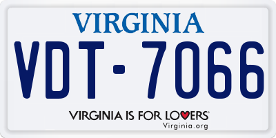 VA license plate VDT7066