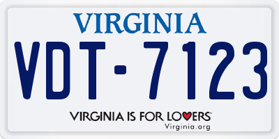 VA license plate VDT7123