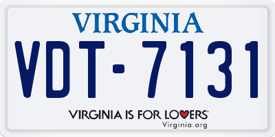 VA license plate VDT7131