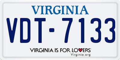 VA license plate VDT7133