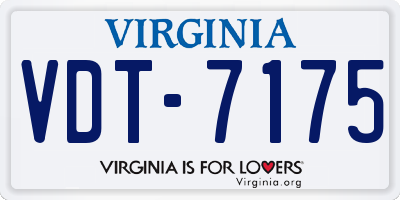 VA license plate VDT7175