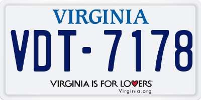 VA license plate VDT7178