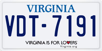 VA license plate VDT7191