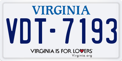 VA license plate VDT7193