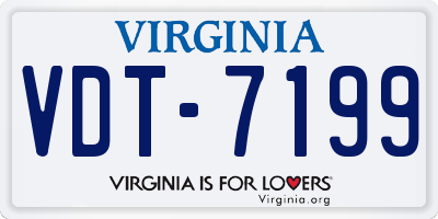 VA license plate VDT7199