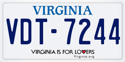VA license plate VDT7244