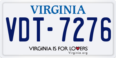 VA license plate VDT7276