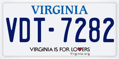 VA license plate VDT7282
