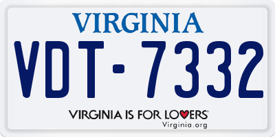 VA license plate VDT7332