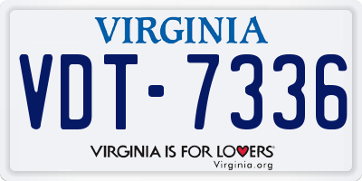 VA license plate VDT7336