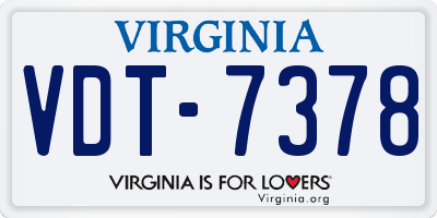 VA license plate VDT7378