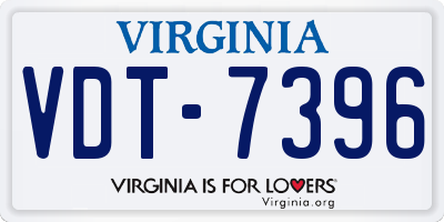 VA license plate VDT7396