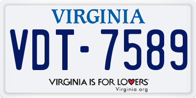 VA license plate VDT7589