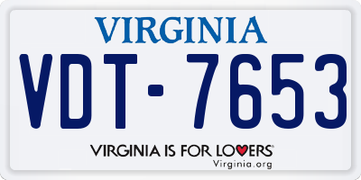 VA license plate VDT7653