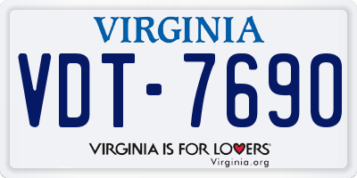 VA license plate VDT7690