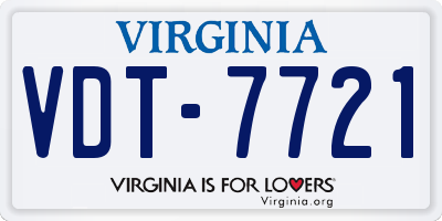 VA license plate VDT7721