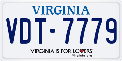 VA license plate VDT7779