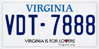 VA license plate VDT7888