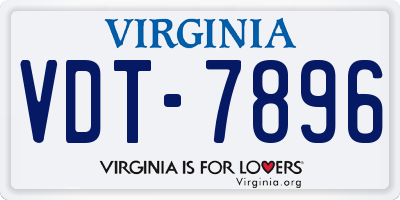 VA license plate VDT7896
