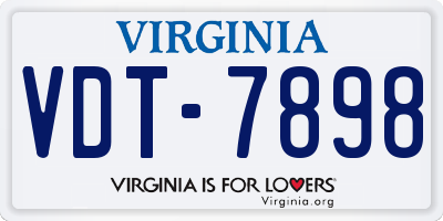 VA license plate VDT7898