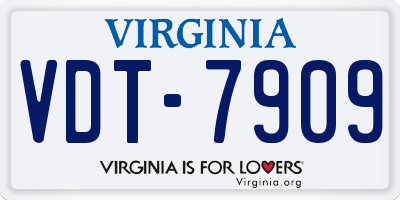 VA license plate VDT7909