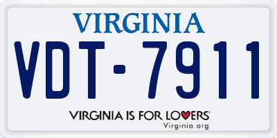 VA license plate VDT7911