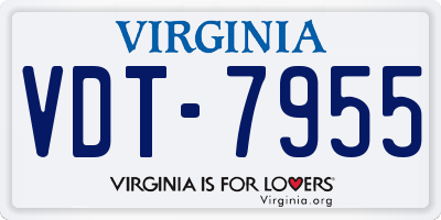 VA license plate VDT7955