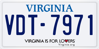 VA license plate VDT7971
