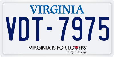 VA license plate VDT7975
