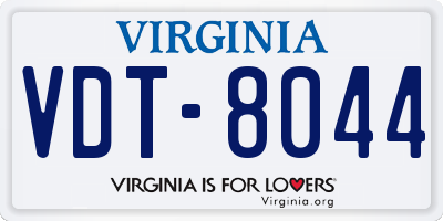 VA license plate VDT8044