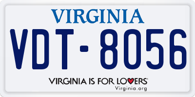 VA license plate VDT8056
