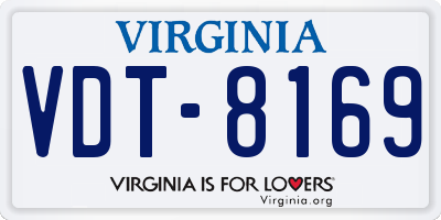 VA license plate VDT8169
