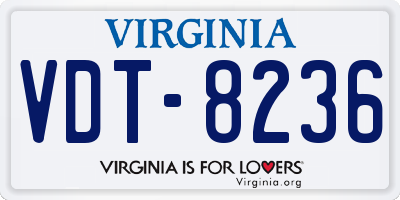 VA license plate VDT8236