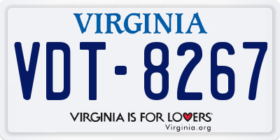 VA license plate VDT8267